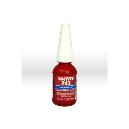 Loctite 243TM Threadlocker, Blue Medium Strength/Oil Resistant 10 ml Bottle LOC1329837